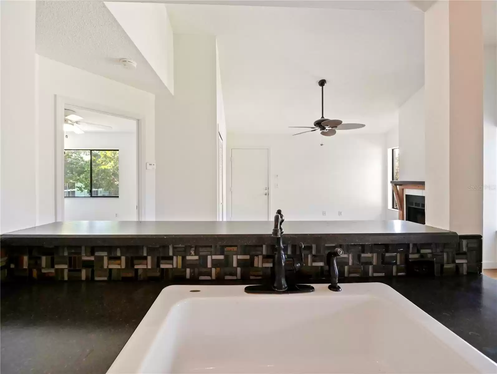 Kitchen view of living room