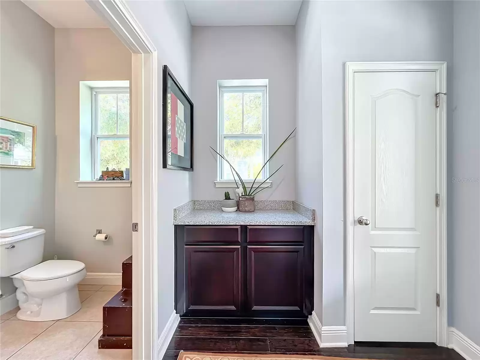 Back Entry Area back Hall Closet, Drop Zone, and Half Bath