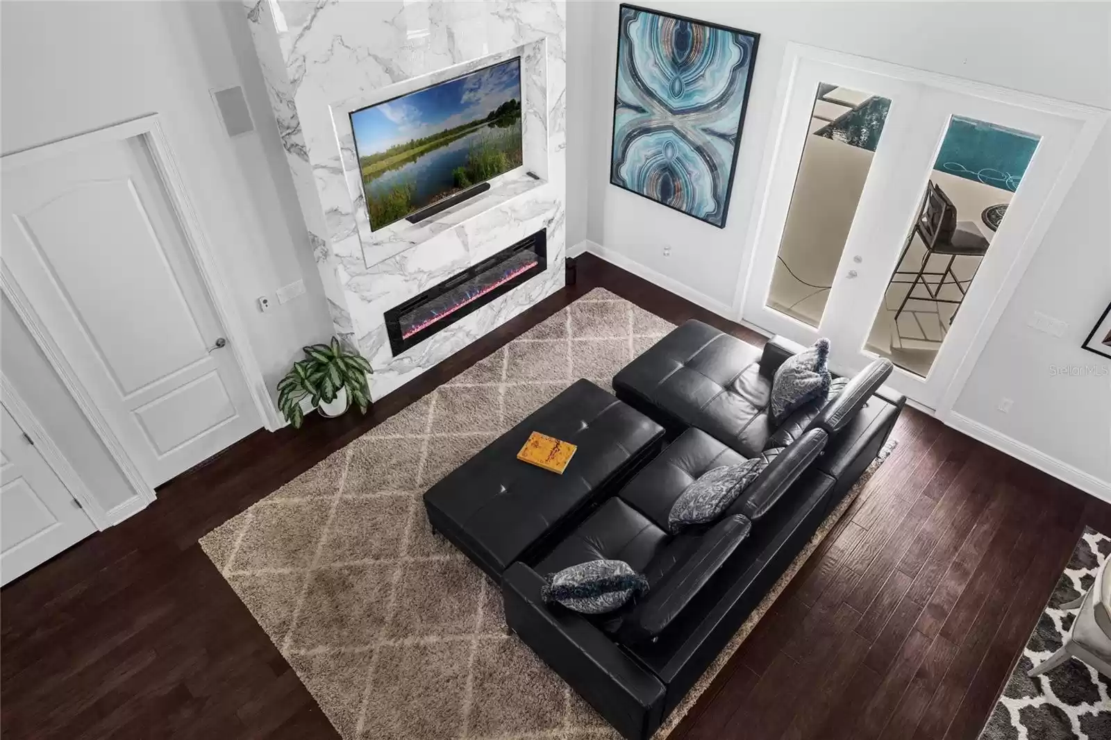 Open floor plan looking down from upstairs.