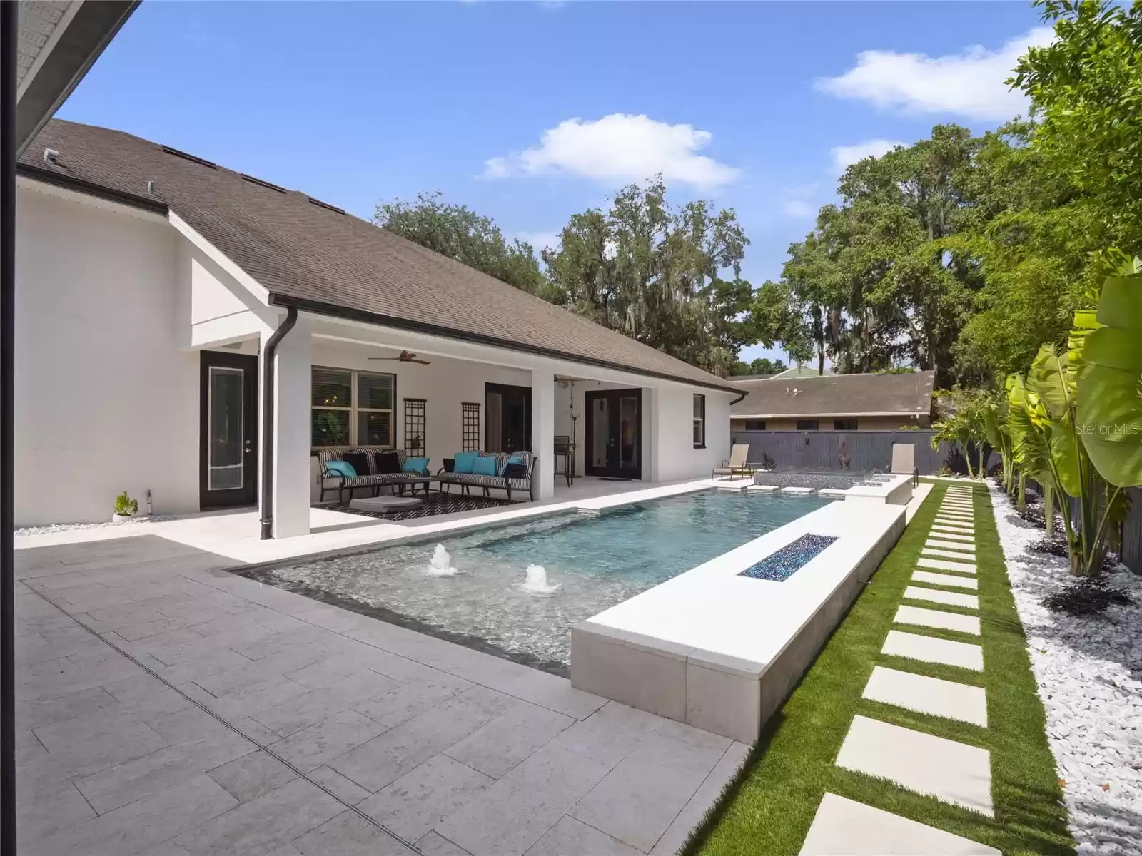 Pool and back porch.