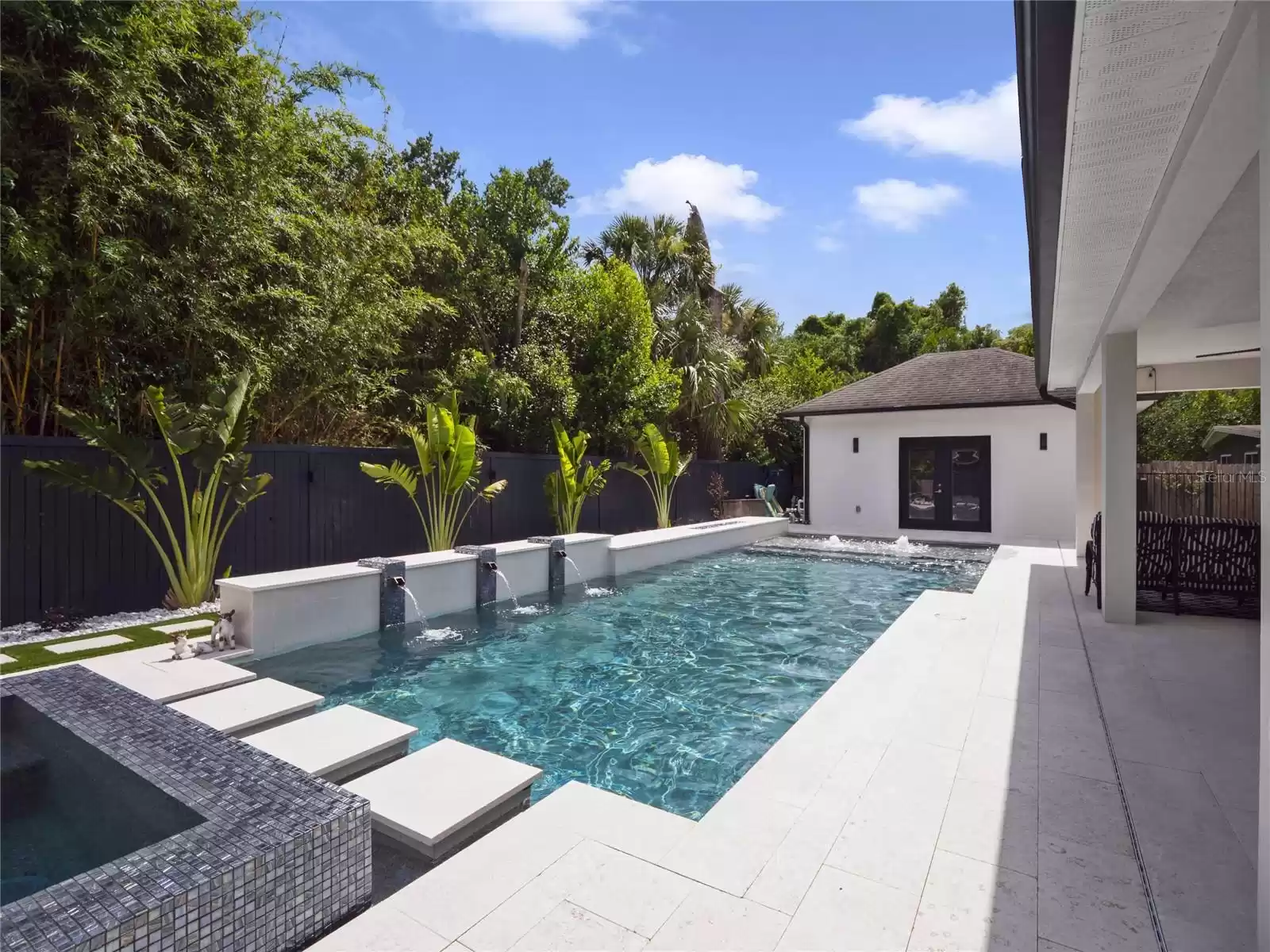 Pool and back porch.