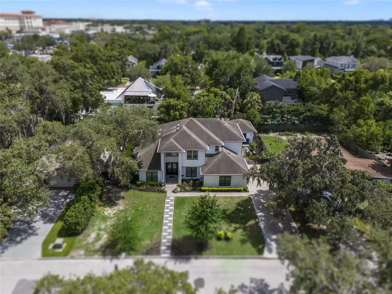 Aerial view of the home.