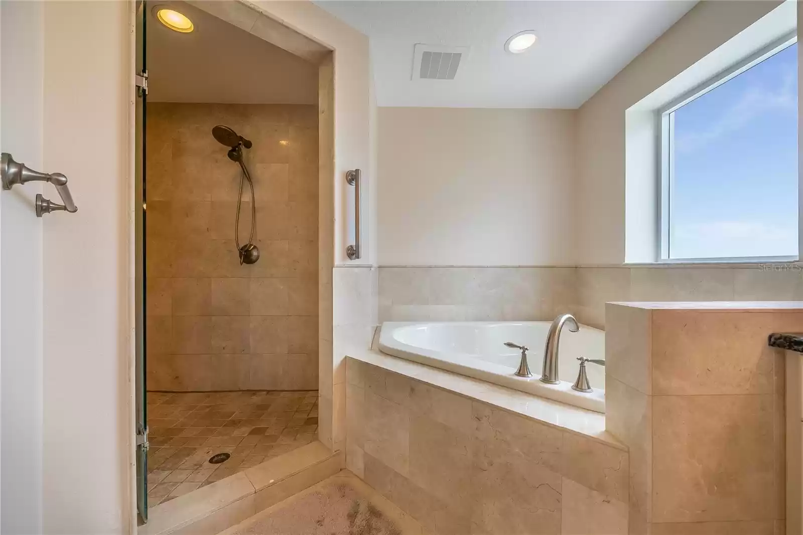 Spacious Shower And Tub