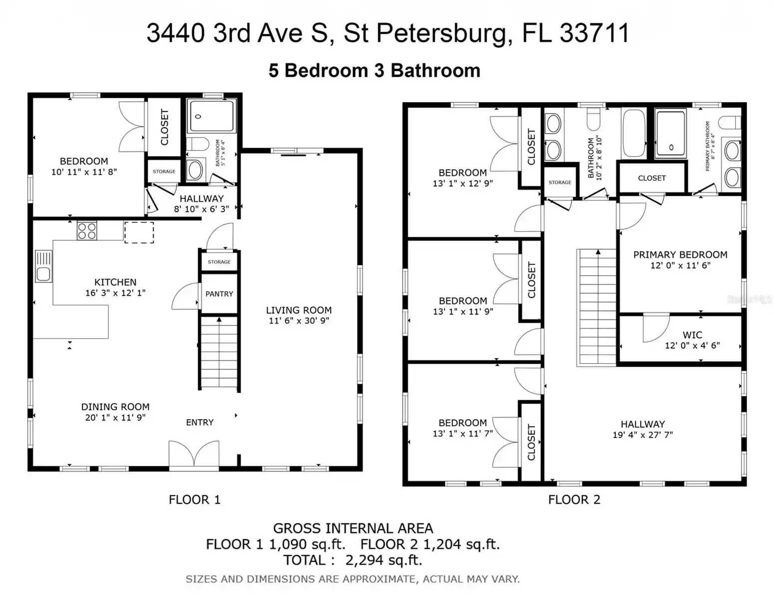 3440 3RD AVENUE, SAINT PETERSBURG, Florida 33711, 5 Bedrooms Bedrooms, ,3 BathroomsBathrooms,Residential Lease,For Rent,3RD,MFRR4908040