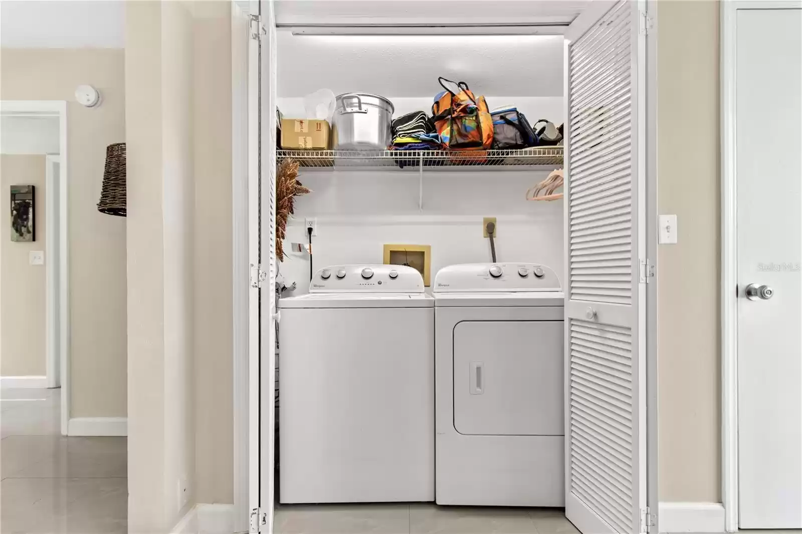 Laundry closet inside unit