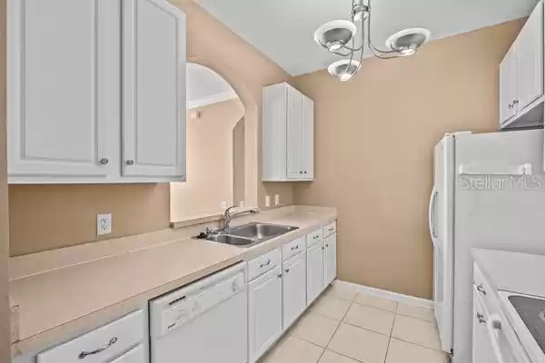 Kitchen has a pass through