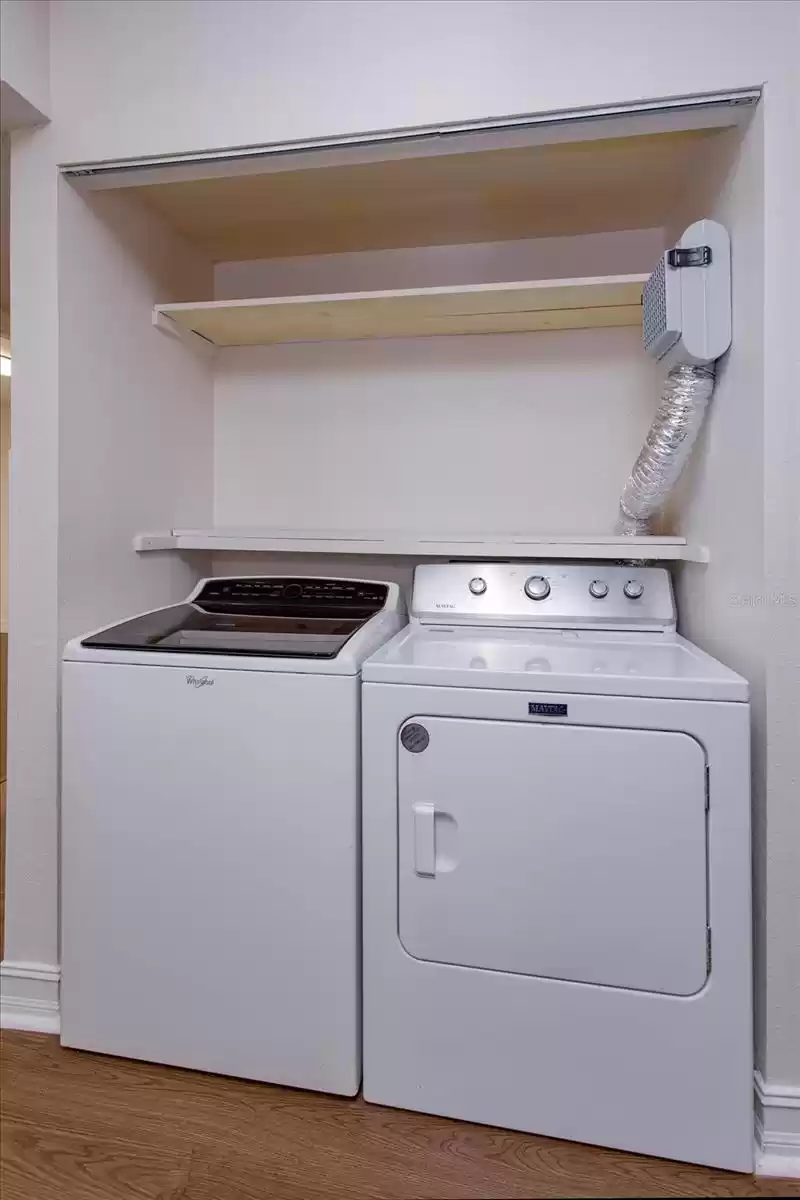 full size washer and dryer in the kitchen