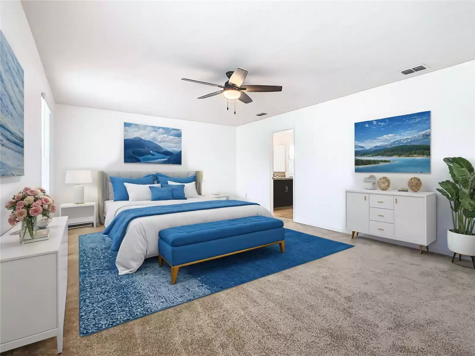 Staged Primary Bedroom