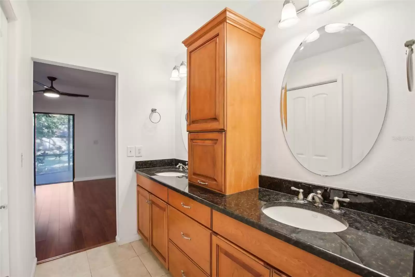 Master bath looking into bedroom