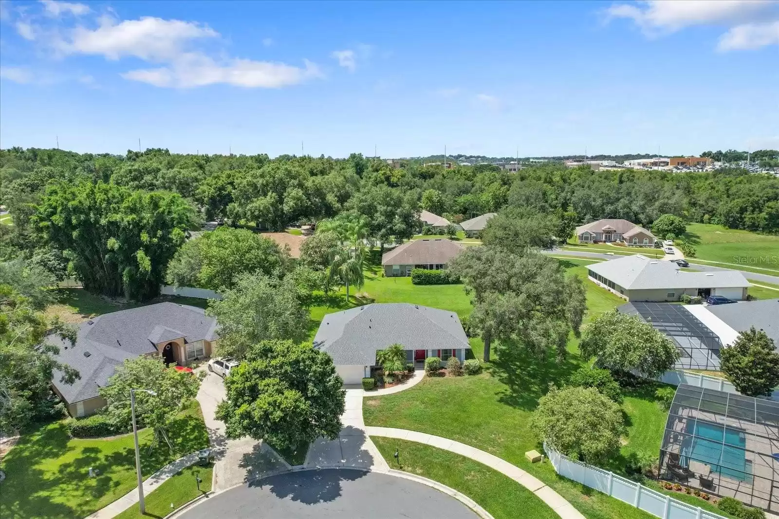 Aerial view of the property