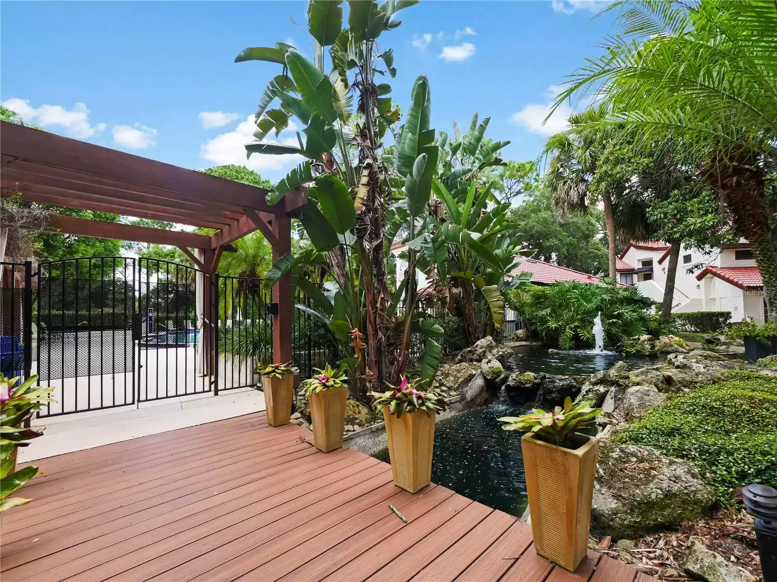 Entrance to the POOL, and SUMMER KITCHEN, HOT TUB! Mediterranean Resort Style. Private, Bring your FOB.