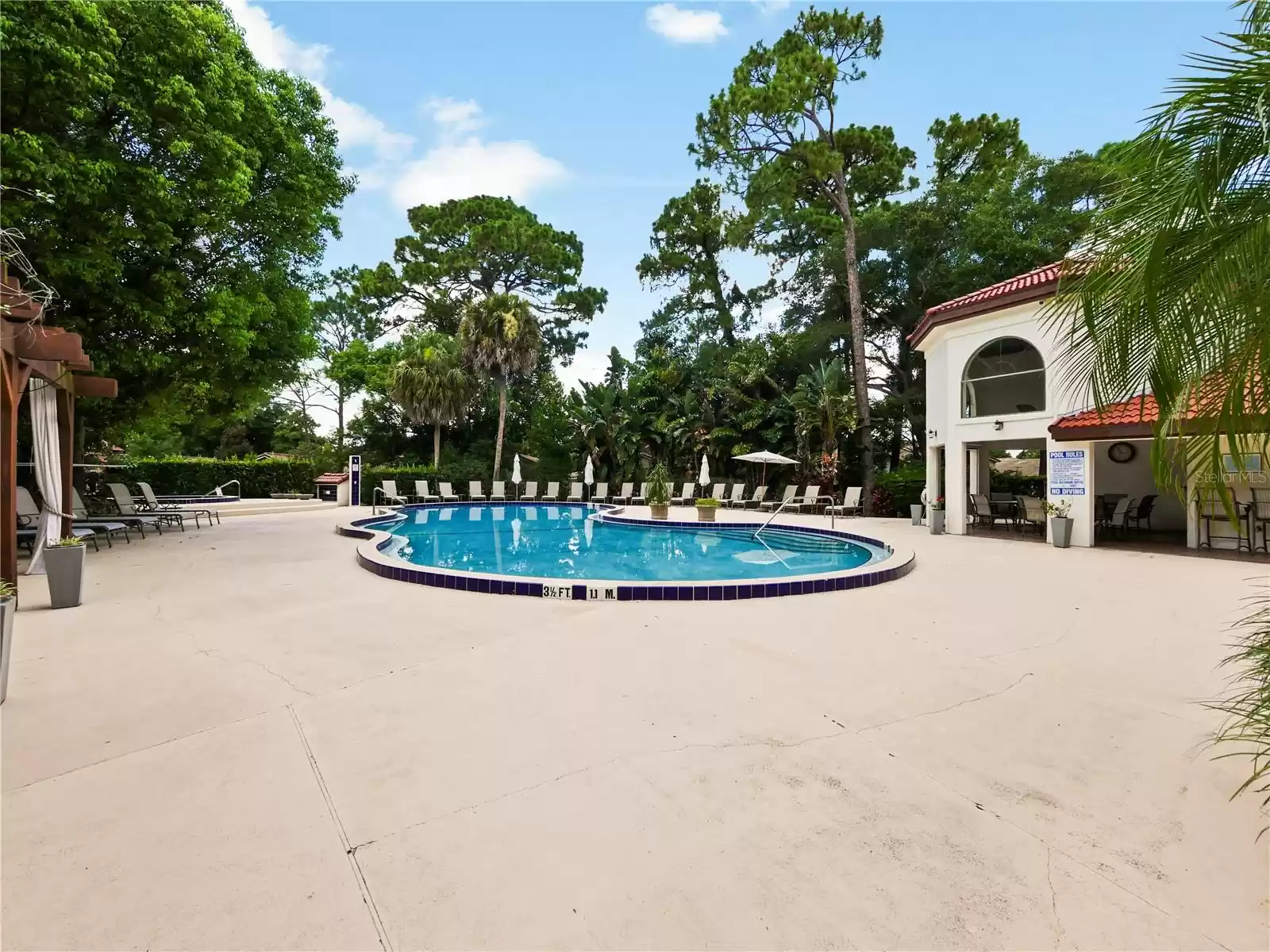 Community pool, Summer Kitchen to the right.