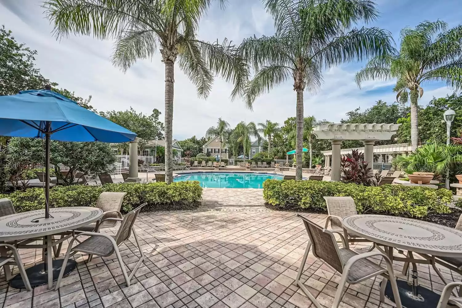 Pool with BBQ grill area