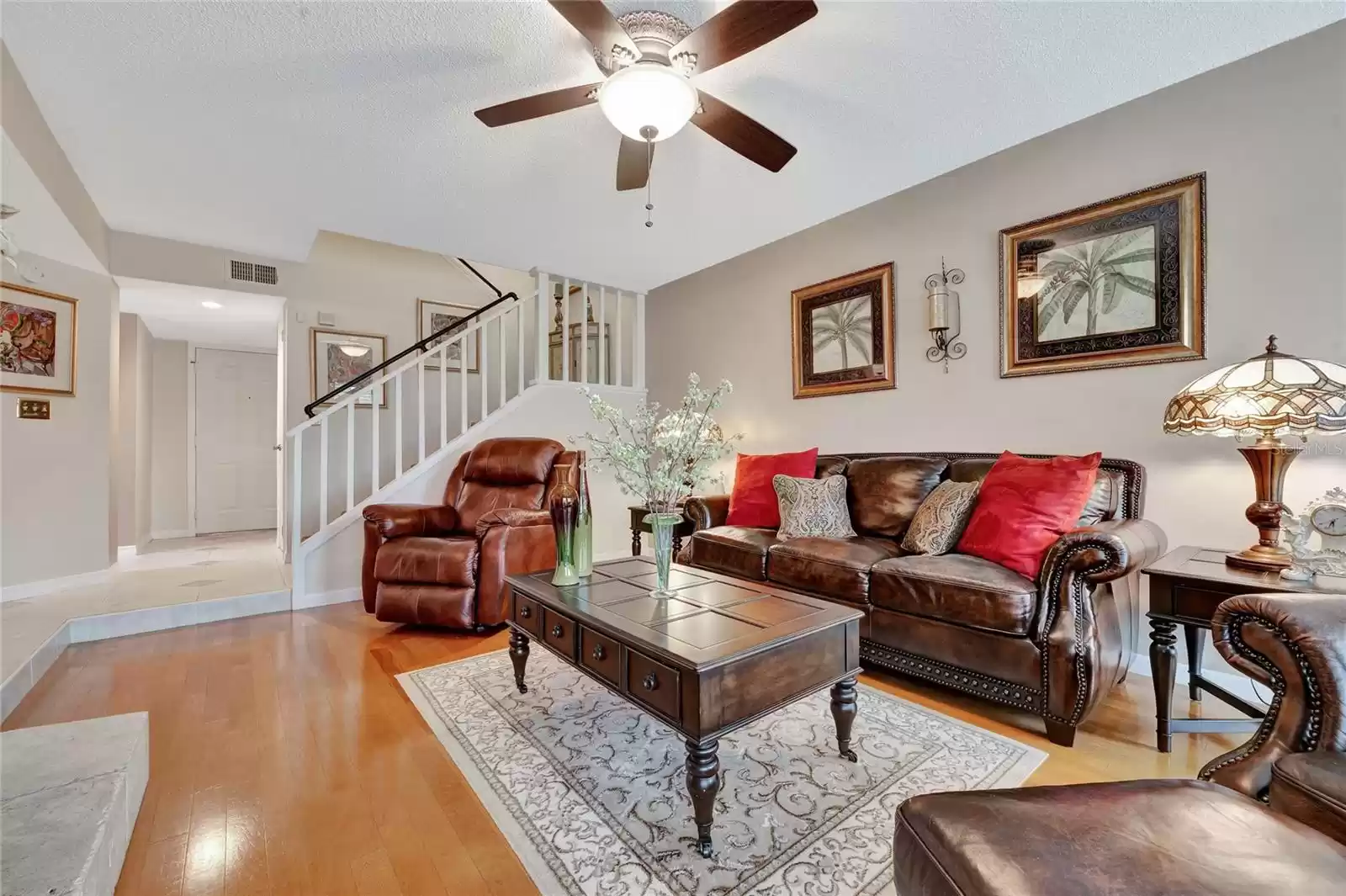 Living room features hardwood floors