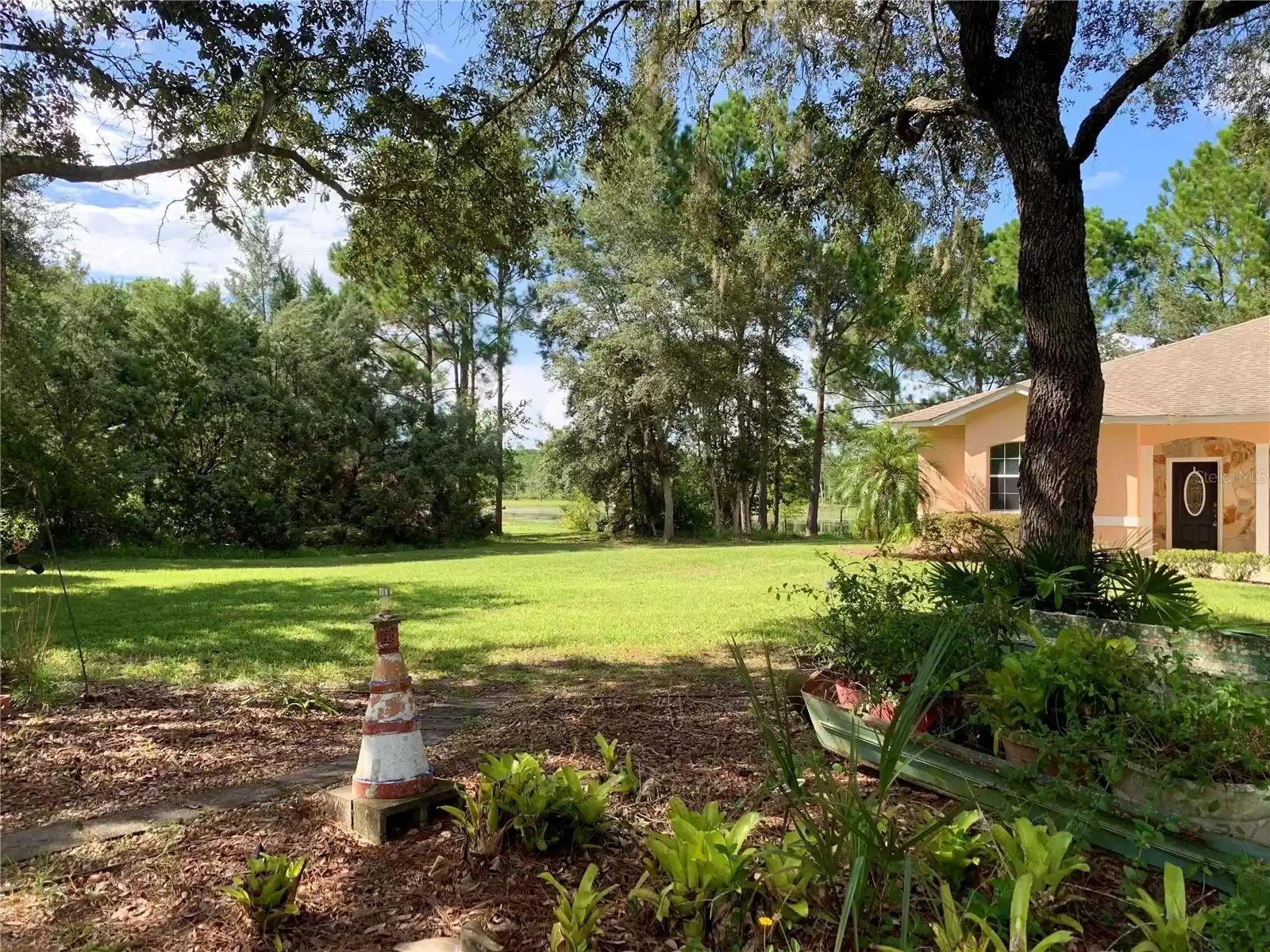 Garden decor at front of property