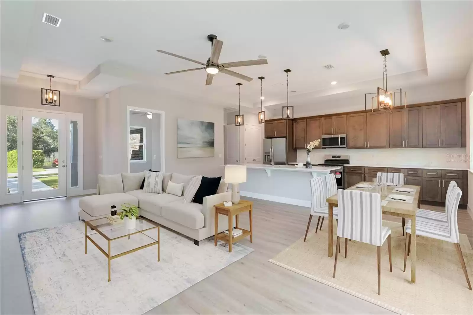 Virtually Staged: Living Room from Sliding Glass Doors