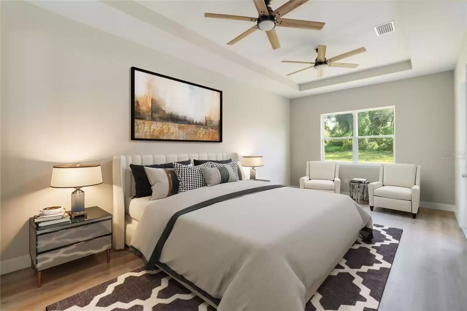 Virtually Staged - Master Bedroom with Sitting Area
