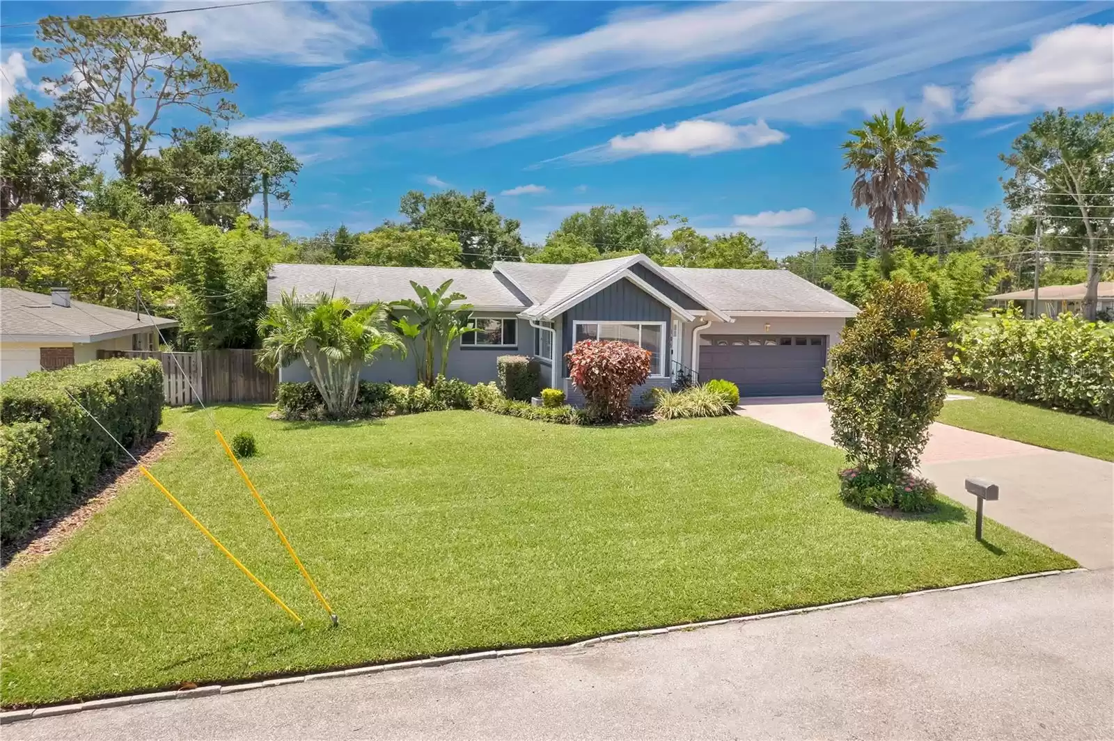 Front of Home with long driveway!