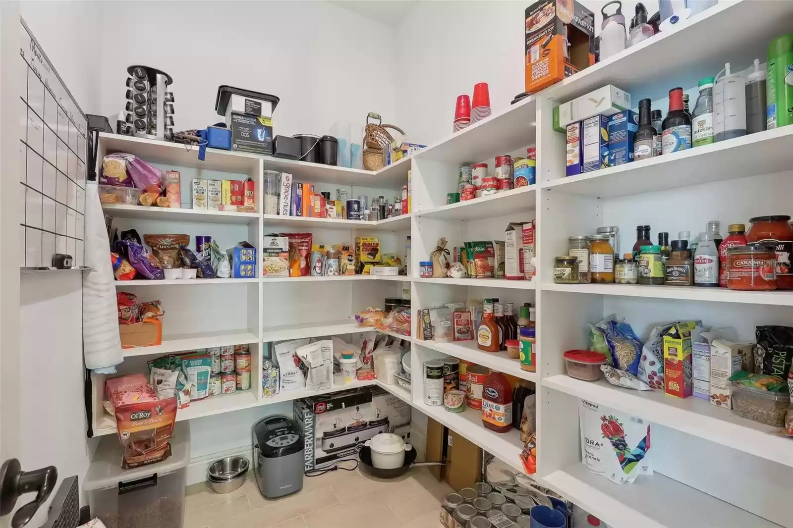 Spacious walk-in pantry