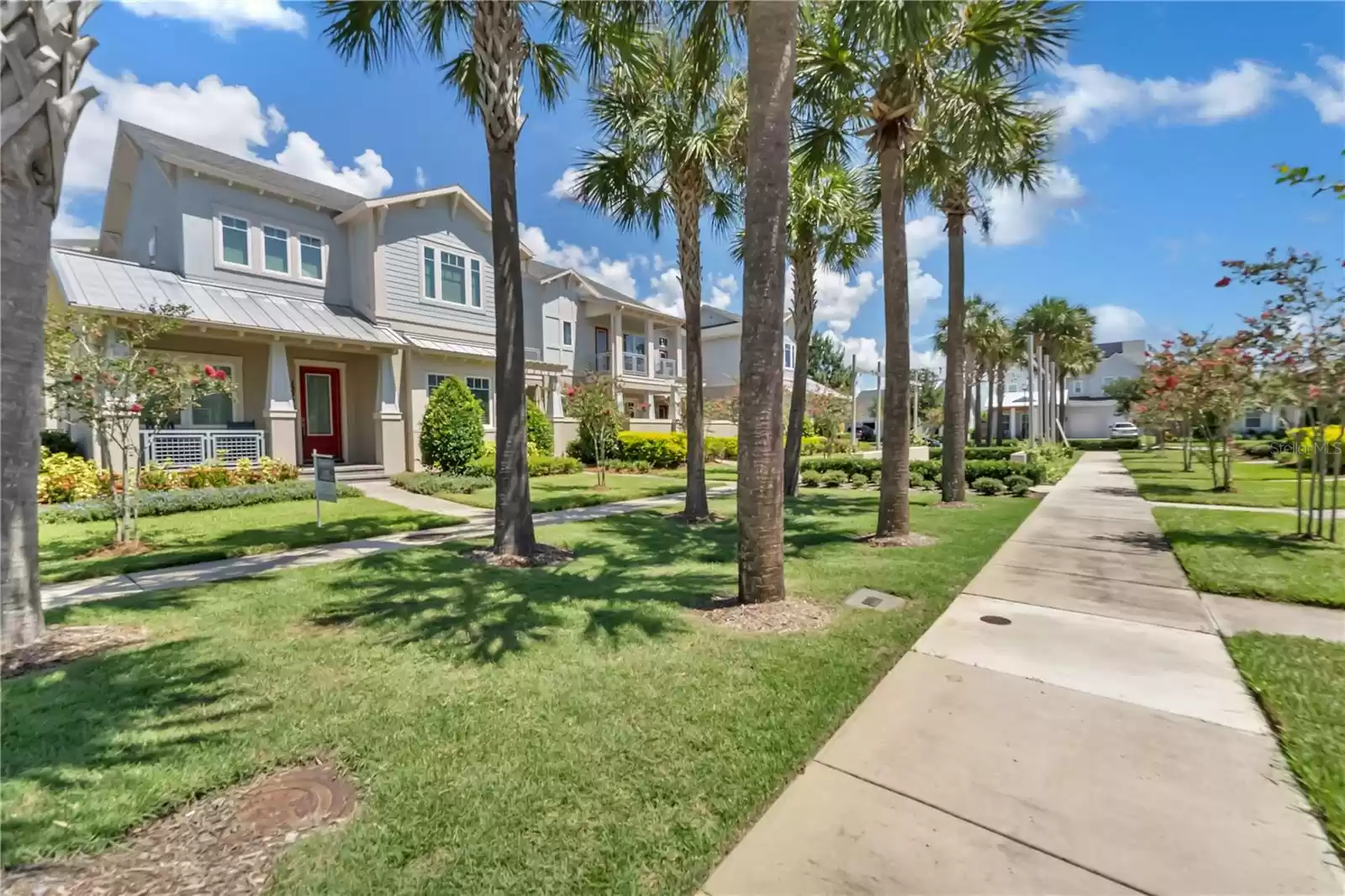 The front of the home faces the common Greenspace area!