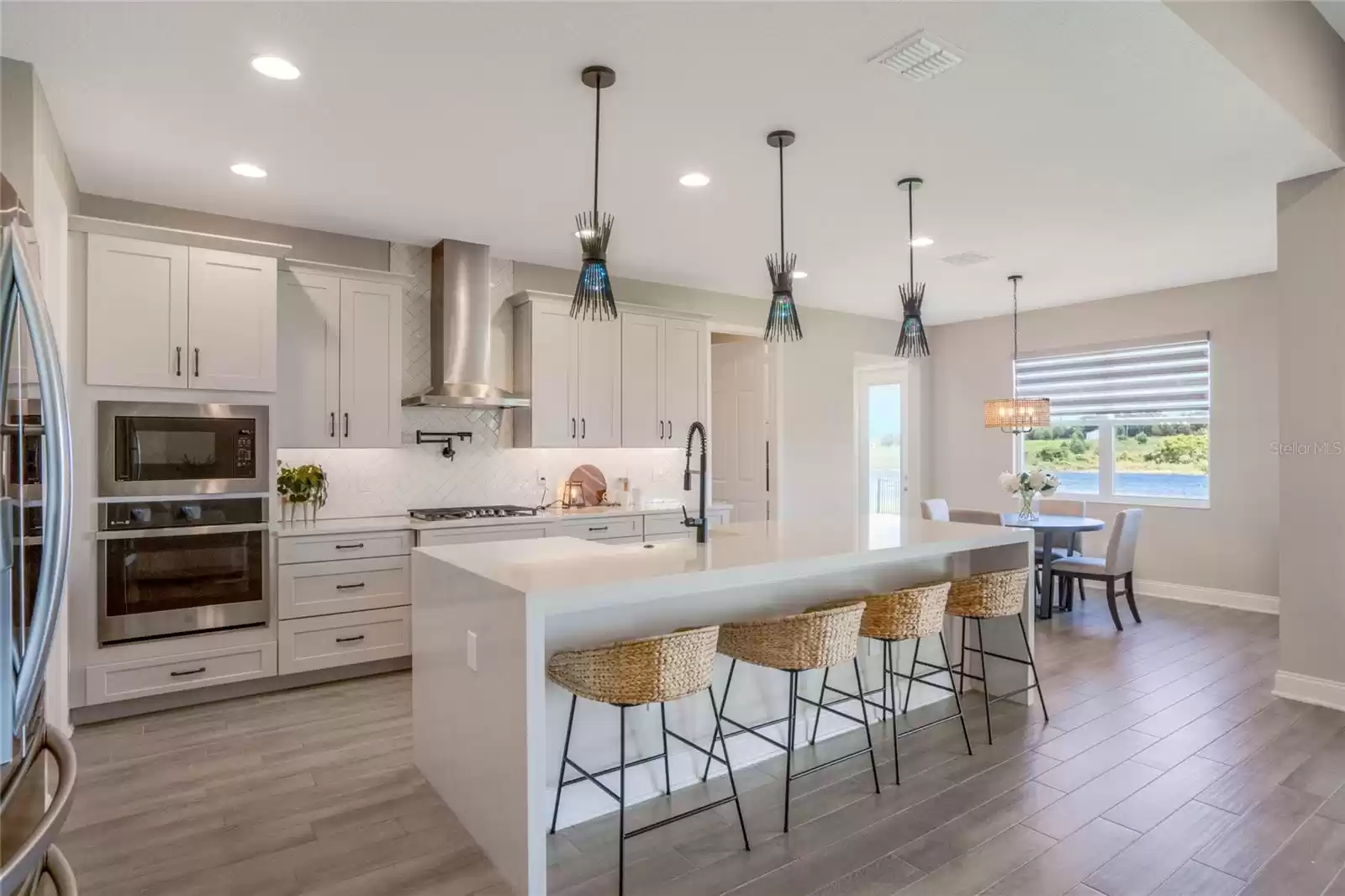 Waterfall kitchen island