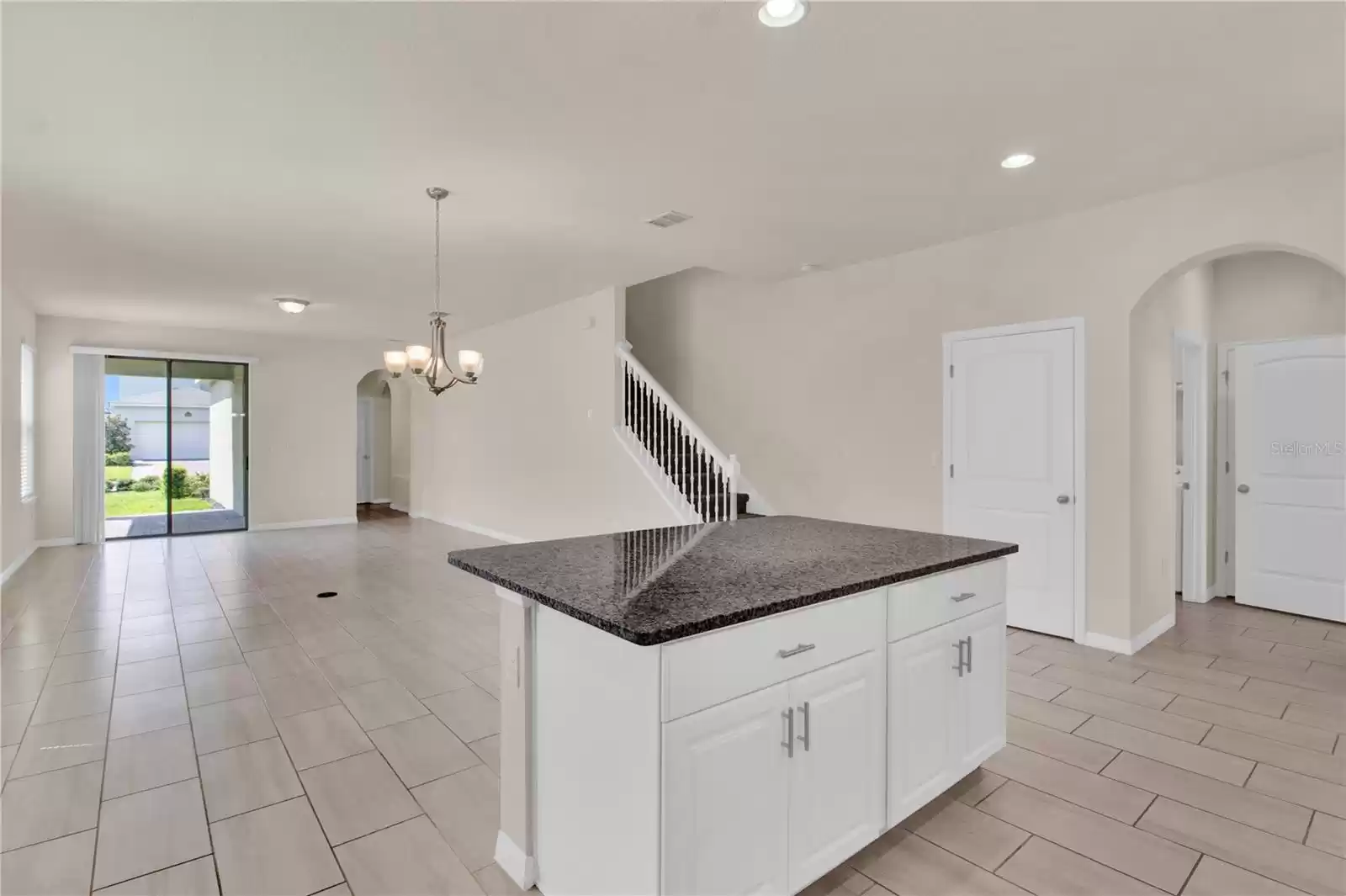 Kitchen island with granite countertop