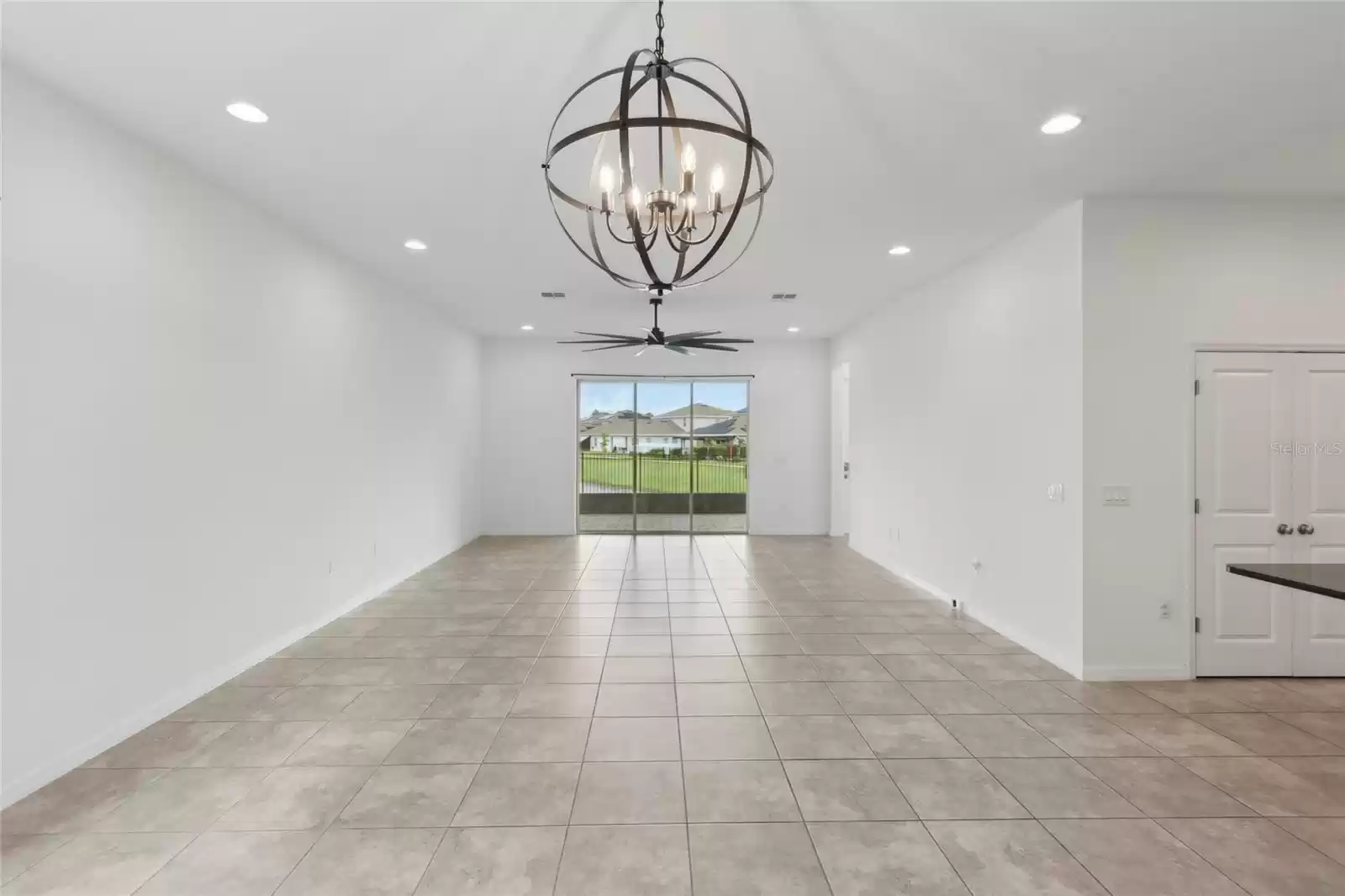 View of the dining area and great room.