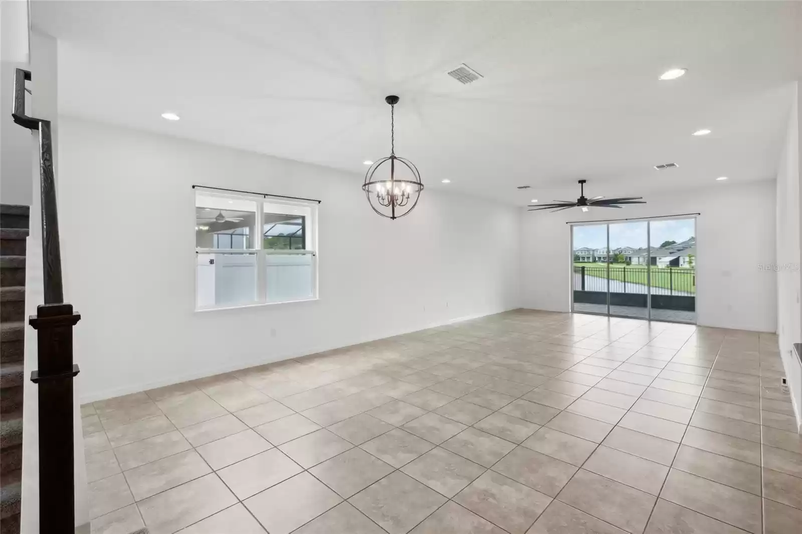 Great room and dining area