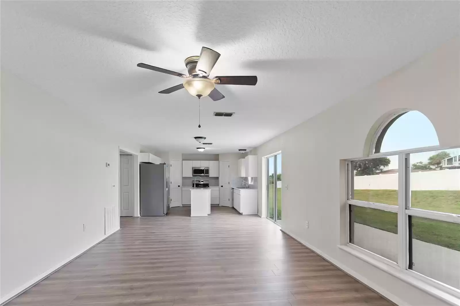 Family room opens up to Kitchen.