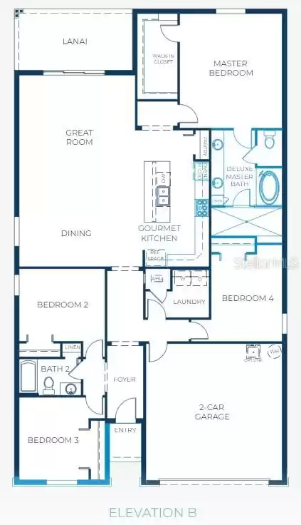 Floor Plan w/gourmet kitchen & deluxe bath