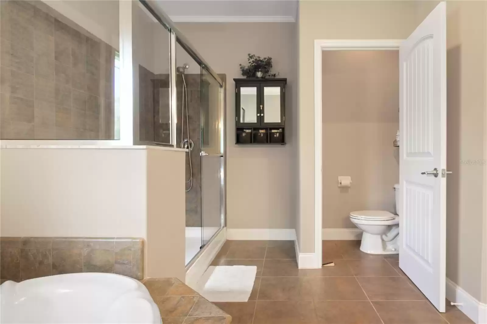 Water Closet and Walk-In Shower in Primary Bathroom