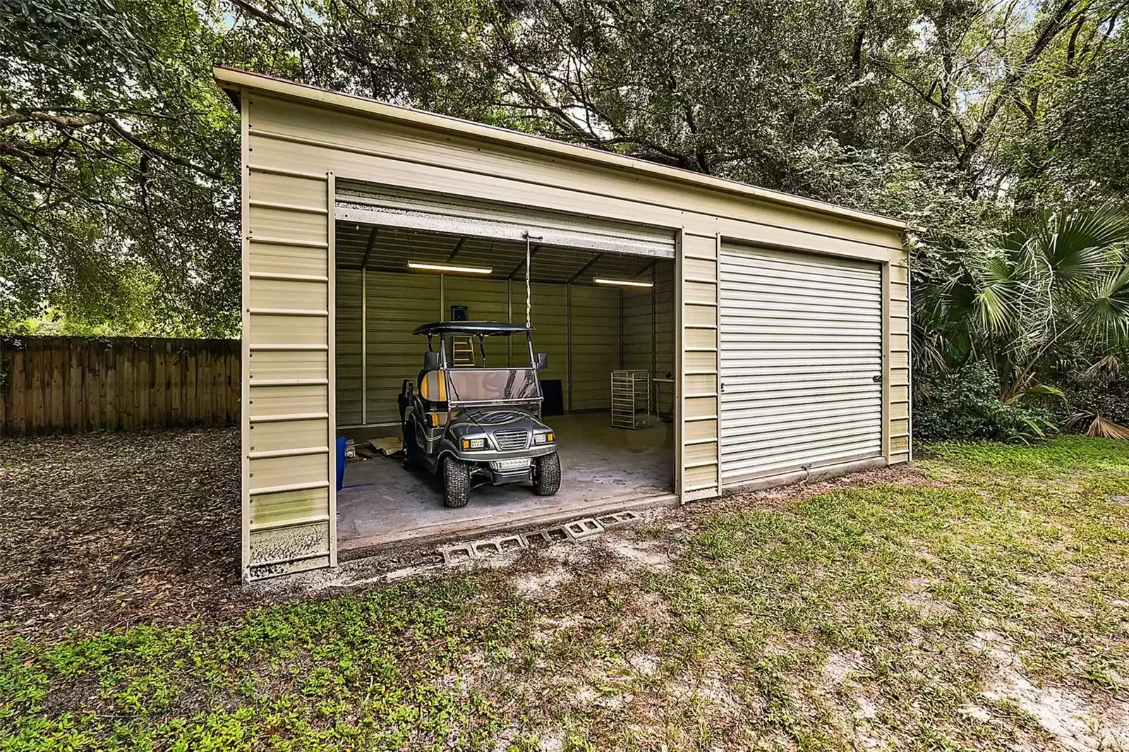 A 21 x 25 shed with 10 x 10 doors means plenty of space for a workshop, beach buggy, or boat storage.