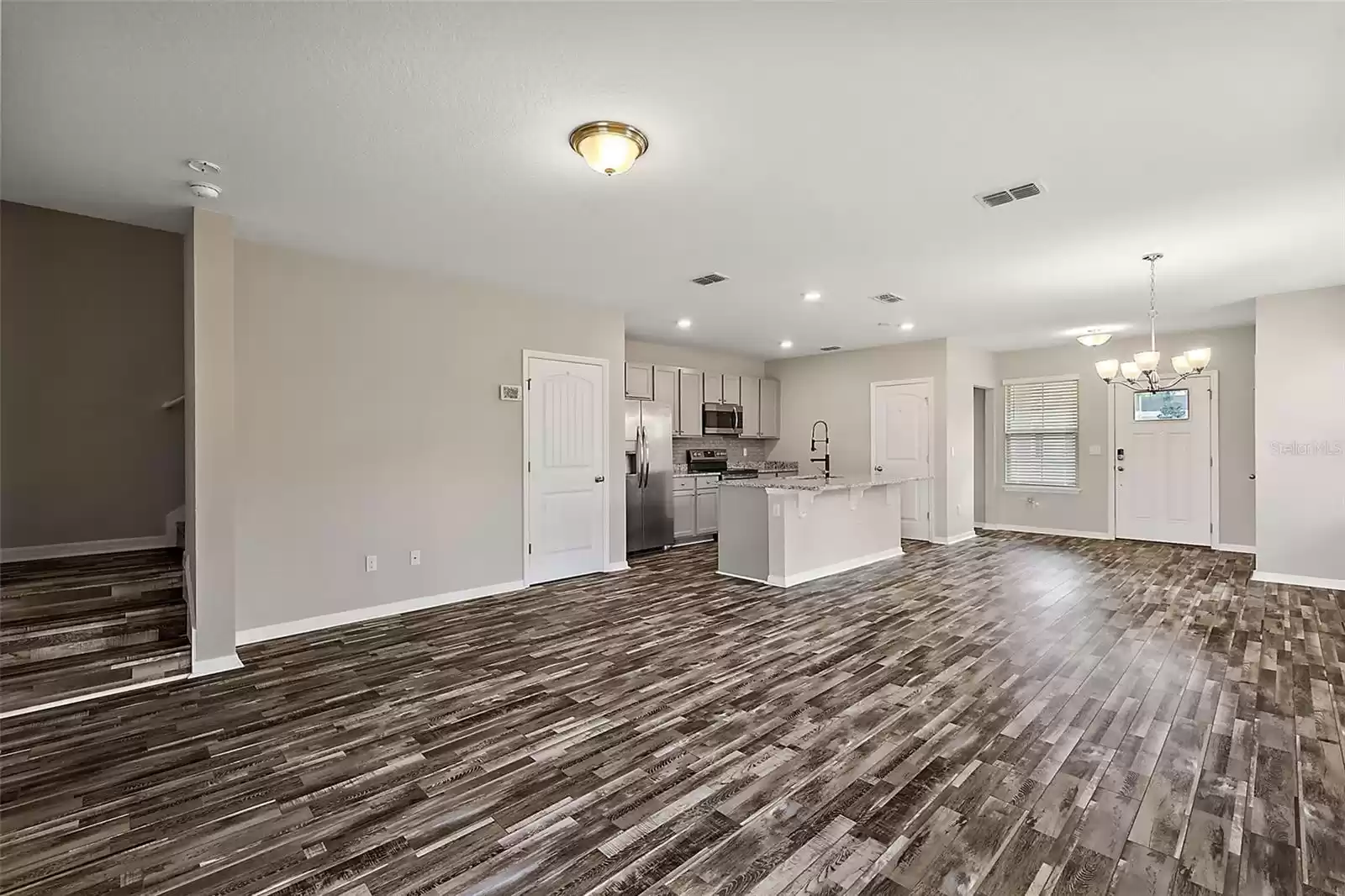 Family Room, Dining and Kitchen