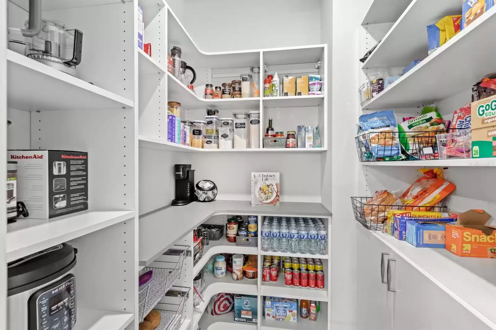 Walk-in pantry with custom built-ins