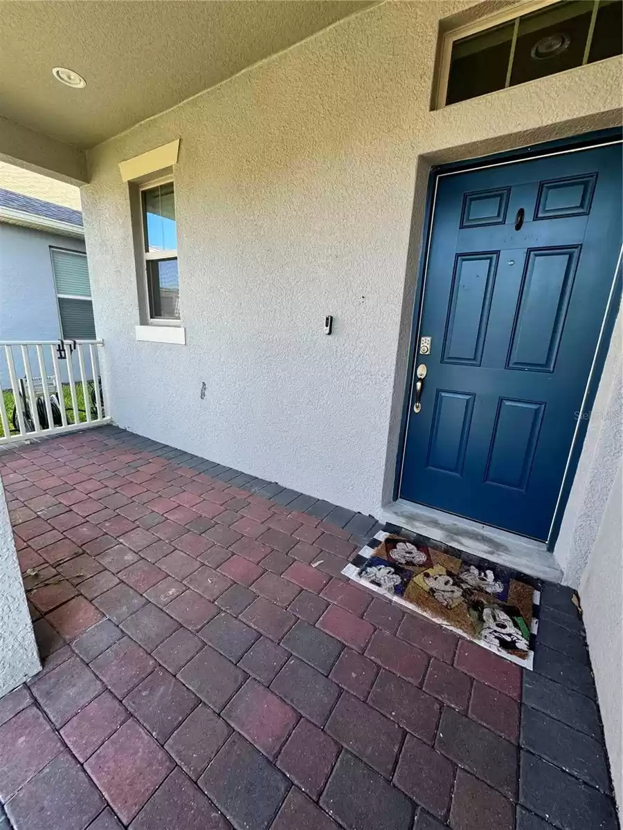 covered front porch area