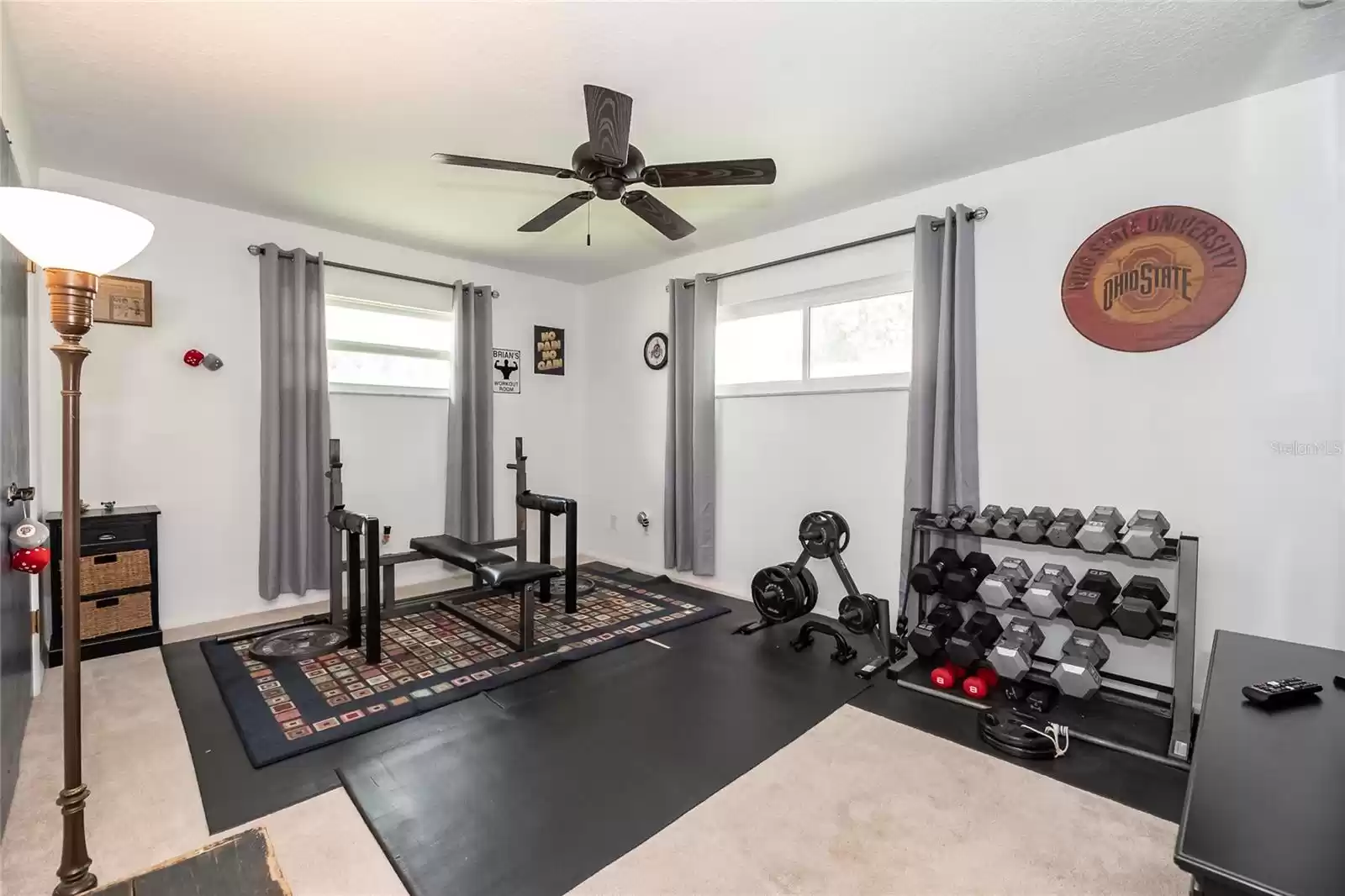 Bedroom 3 currently used as gym