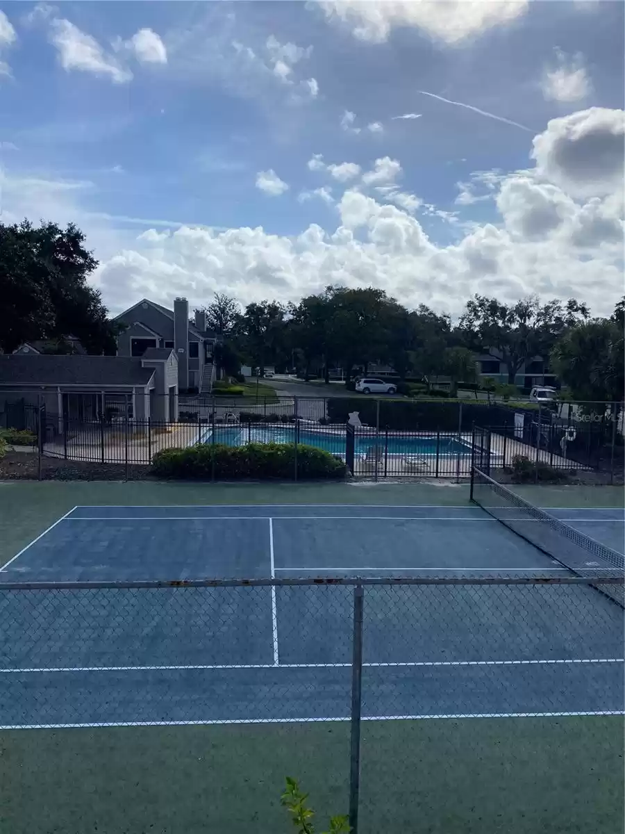 View of Tennis Court & Pool