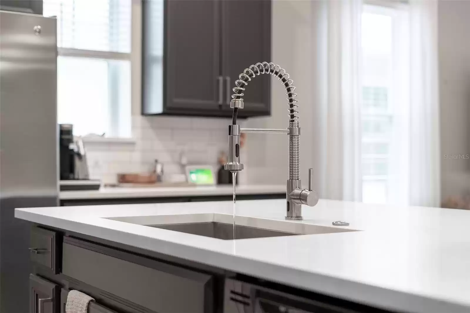 Kitchen with designer fixtures.