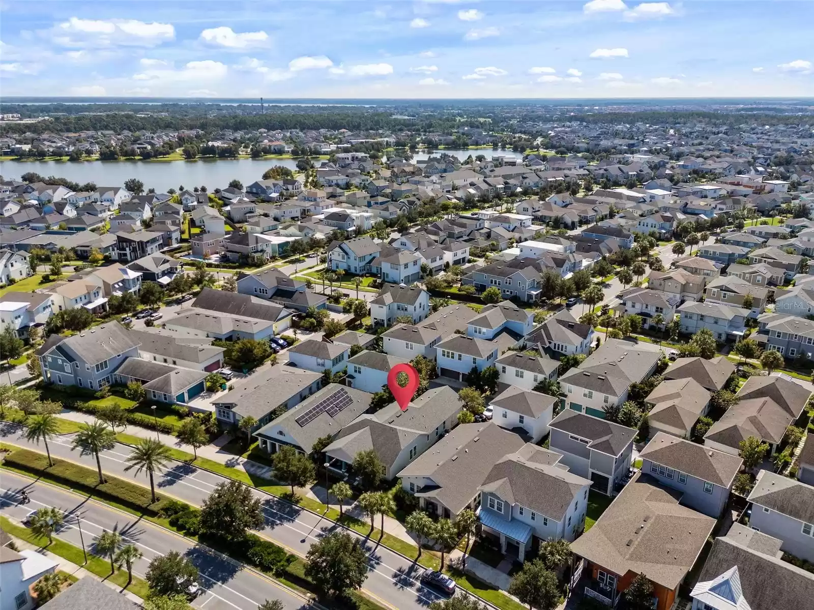 Aerial photo of home in Laureate Park community of Lake Nona.