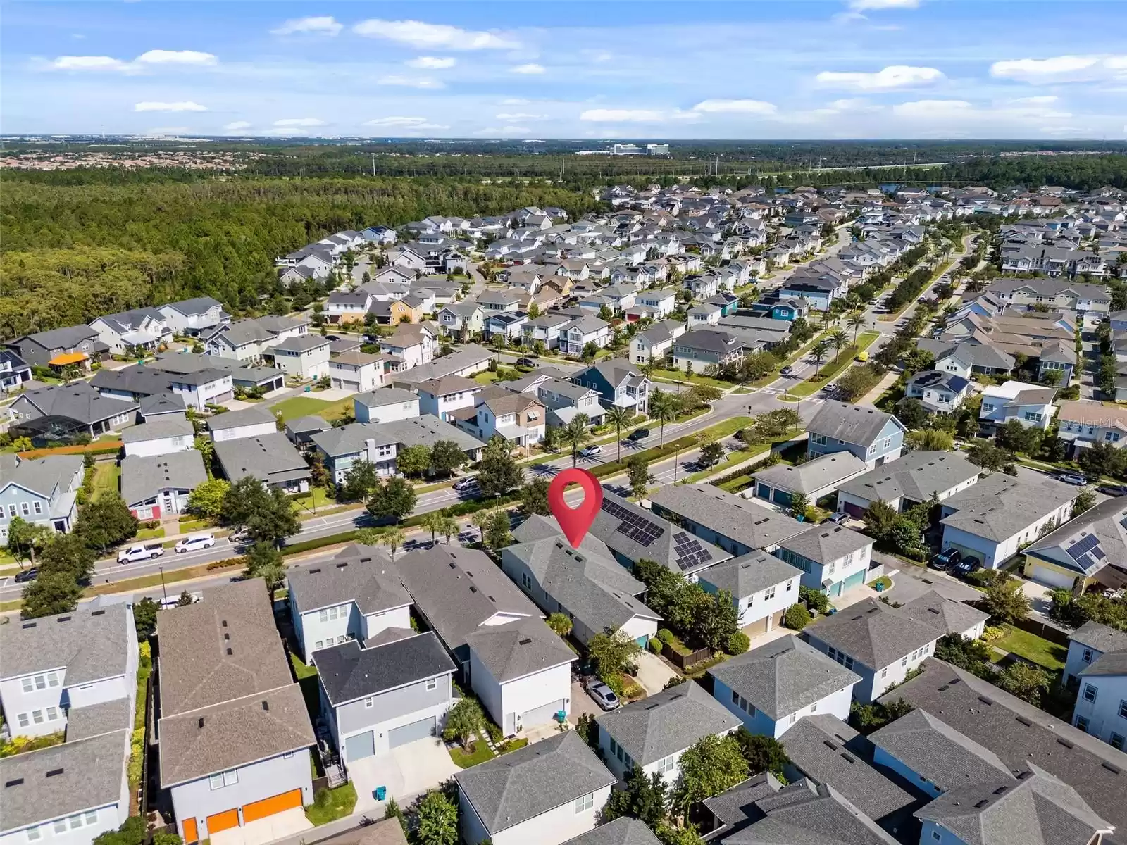 Aerial photo of home in Laureate Park community of Lake Nona.