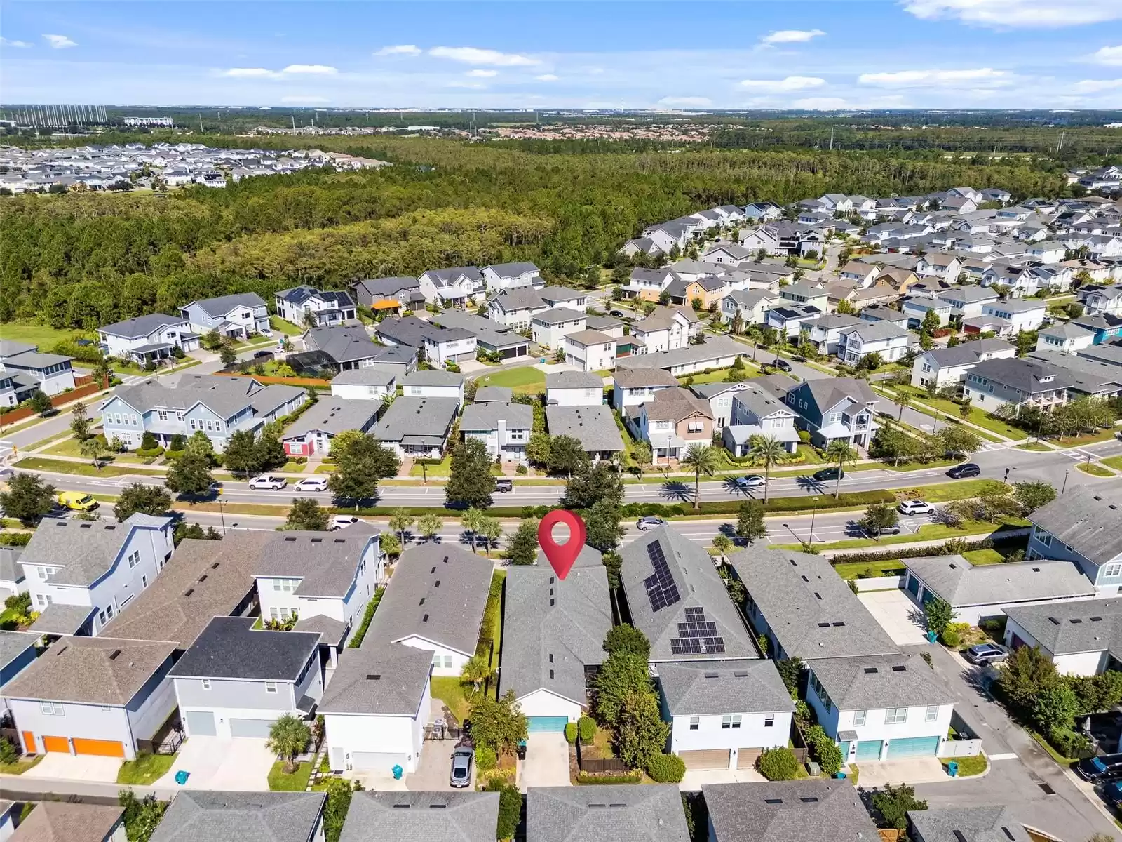 Aerial photo of home in Laureate Park community of Lake Nona.