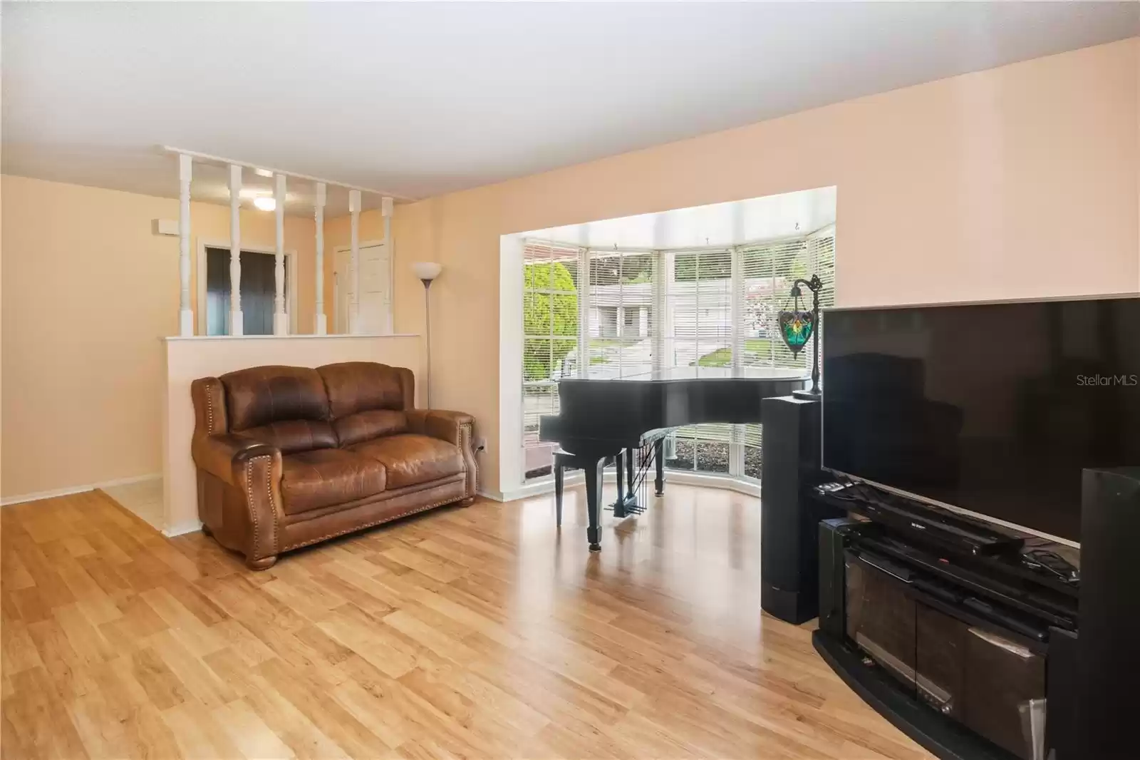 Living room with bay window