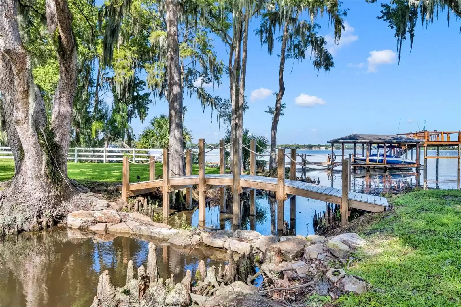 Private Lagoon with Bridge