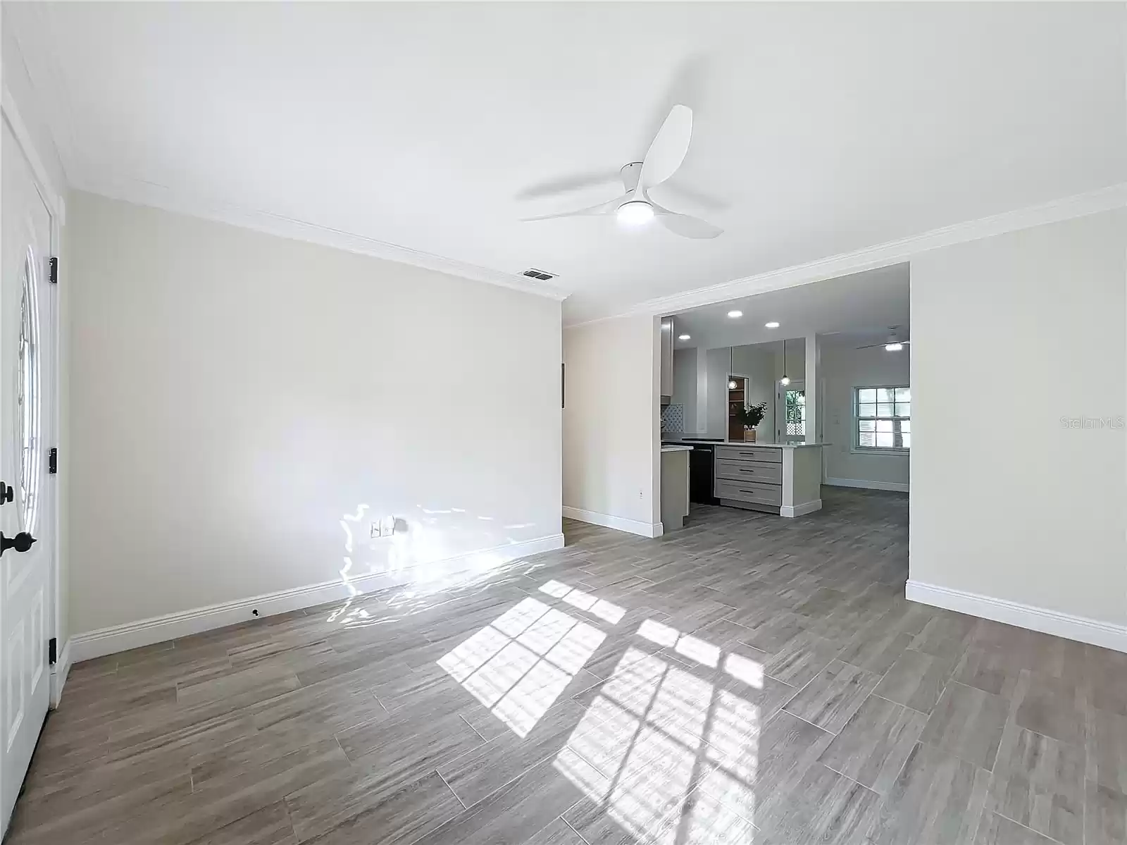 View into kitchen