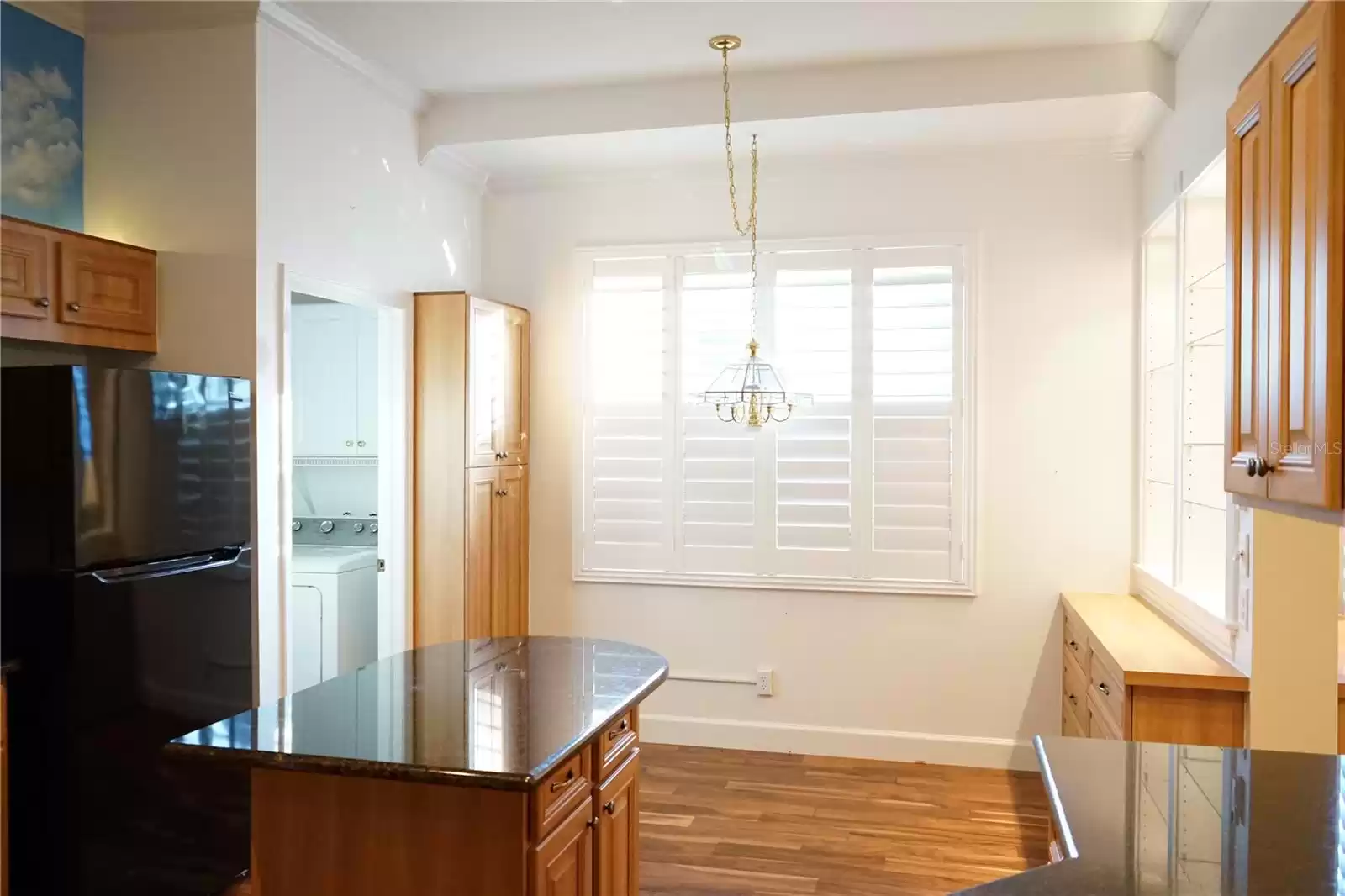 breakfast area with built in cabinets