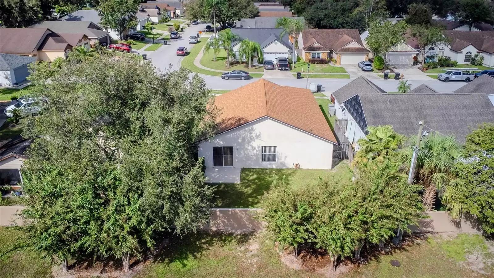 Aerial view to the back of the property