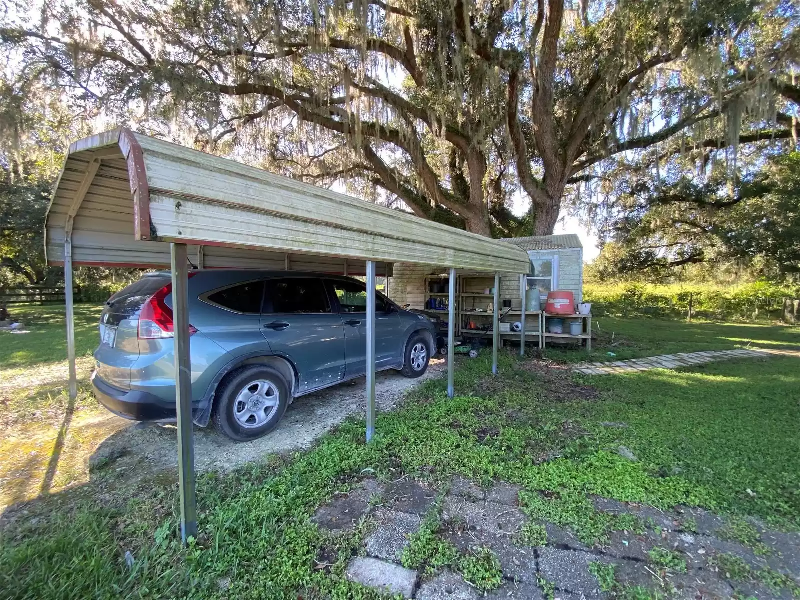 Carport and Huge Shade Tree