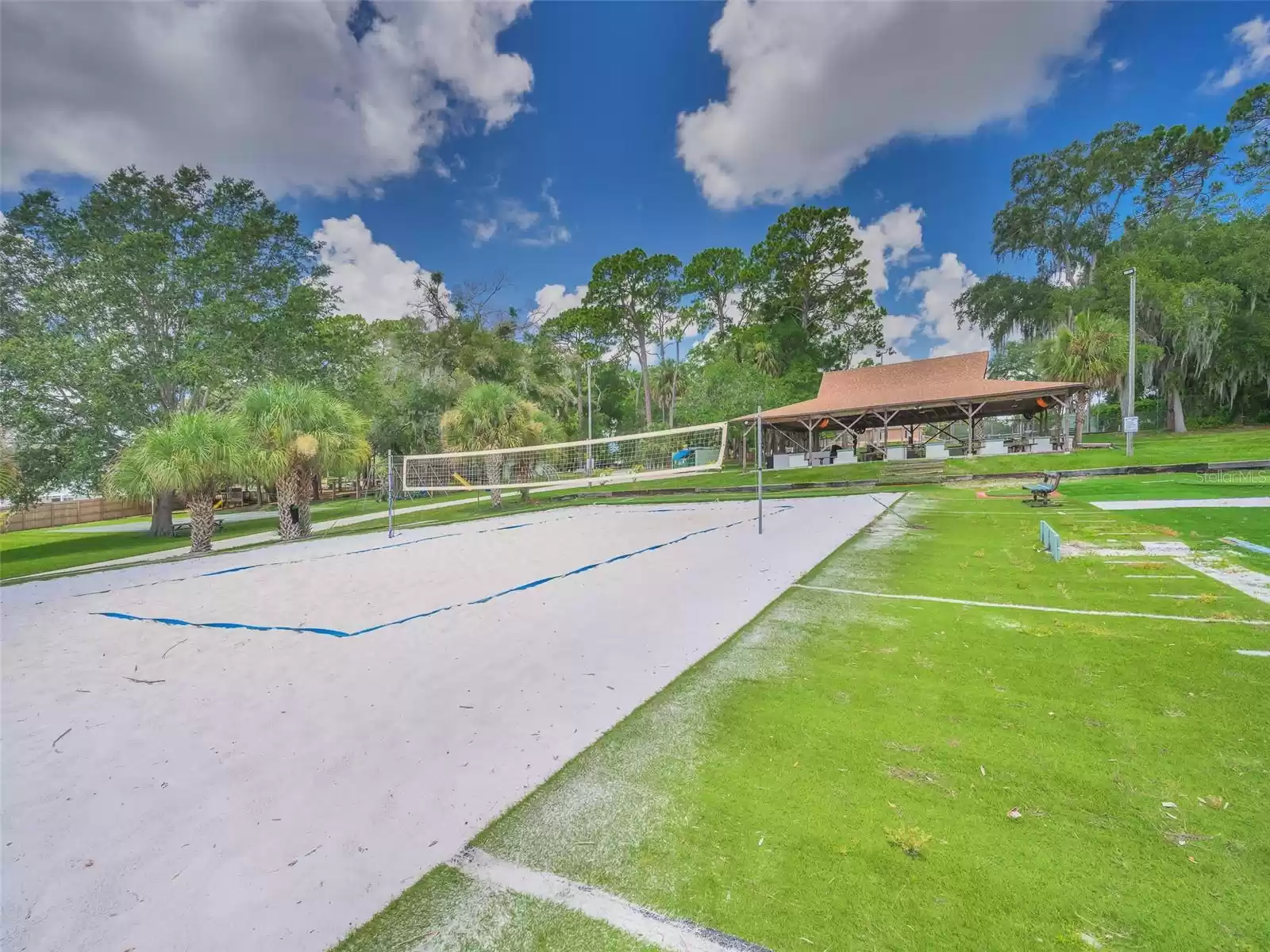 Community sand volleyball court.