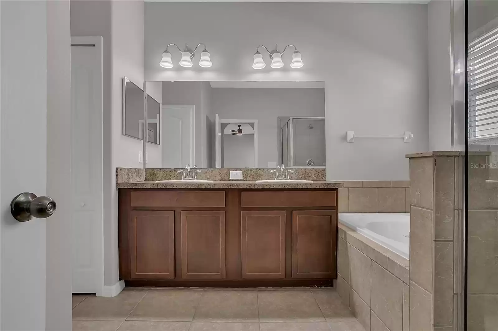 Primary bath with garden soaking tub and separate shower