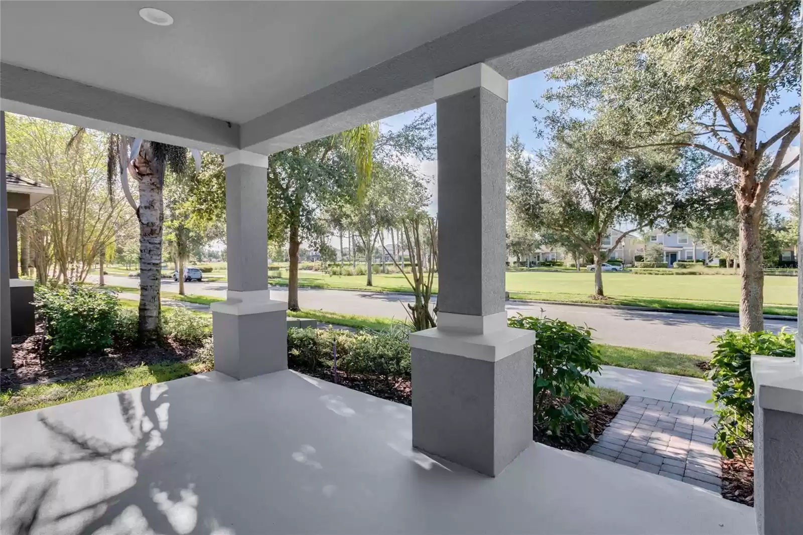 Lovely park view in the front of the property and lovely pond view in the back of the home